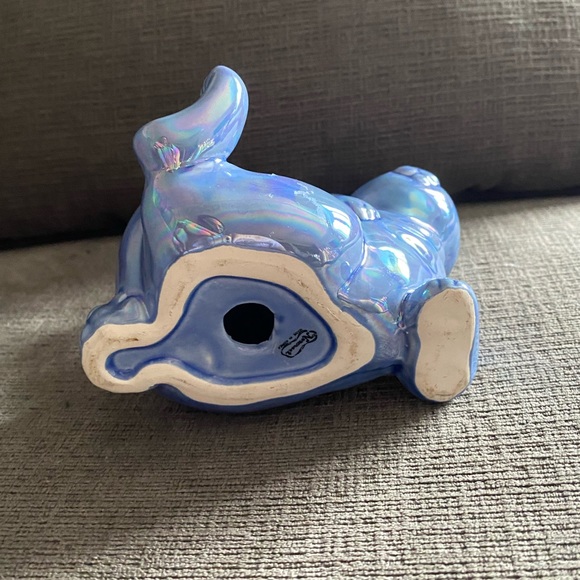 Vintage Norcrest Korea Iridescent Blue Laying Bunny Rabbit Figurine - Picture 6 of 11